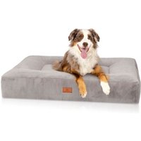 Knuffelwuff orthopädisches Hundebett mit kuschelig weichem Kaninchen Fellimitat Midland beige/ grau XL