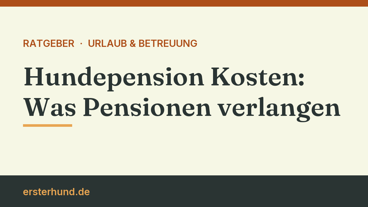 Titelbild: Hundepension Kosten, was Pensionen in NRW verlangen